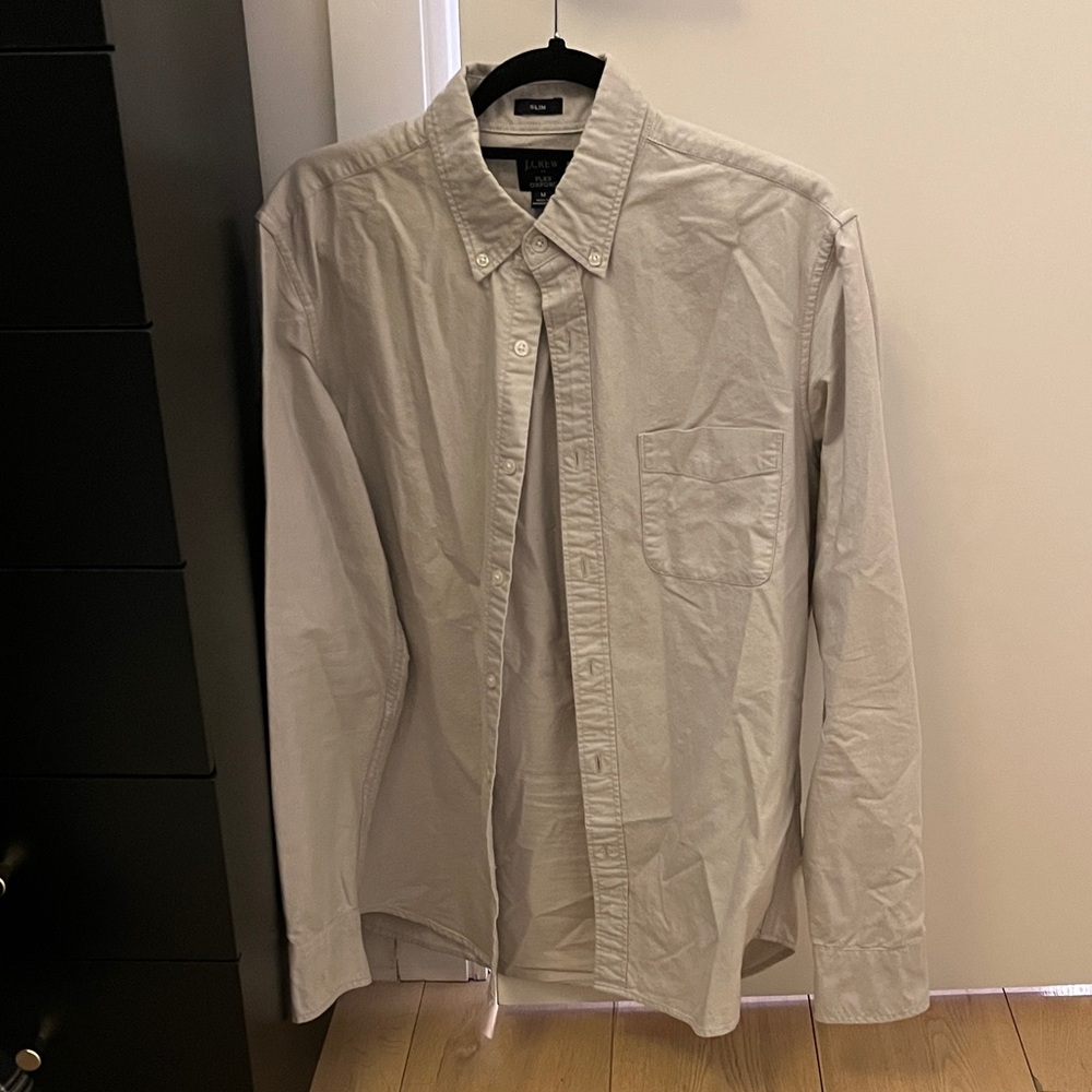 J. Crew Flex Oxford Shirt - Light Gray
